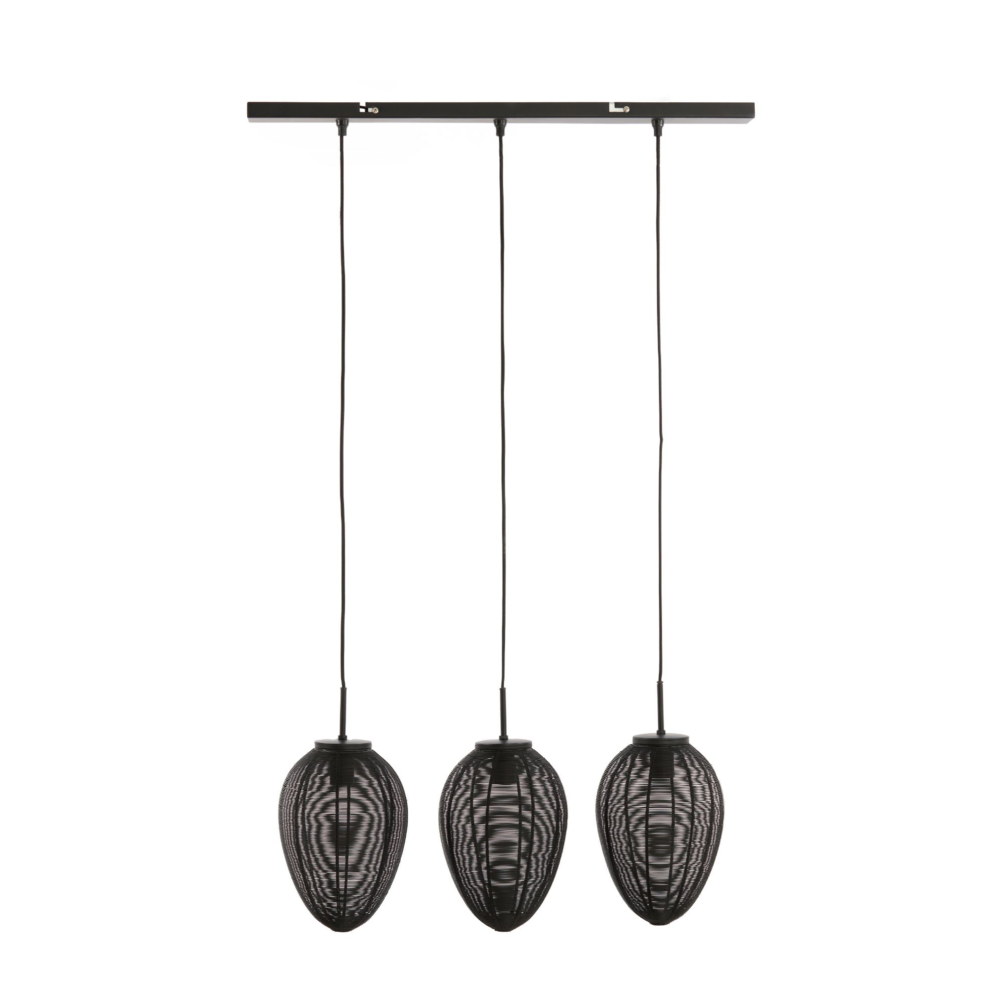 Light & Living hanglamp Yaelle - zwart - 80x20x33cm