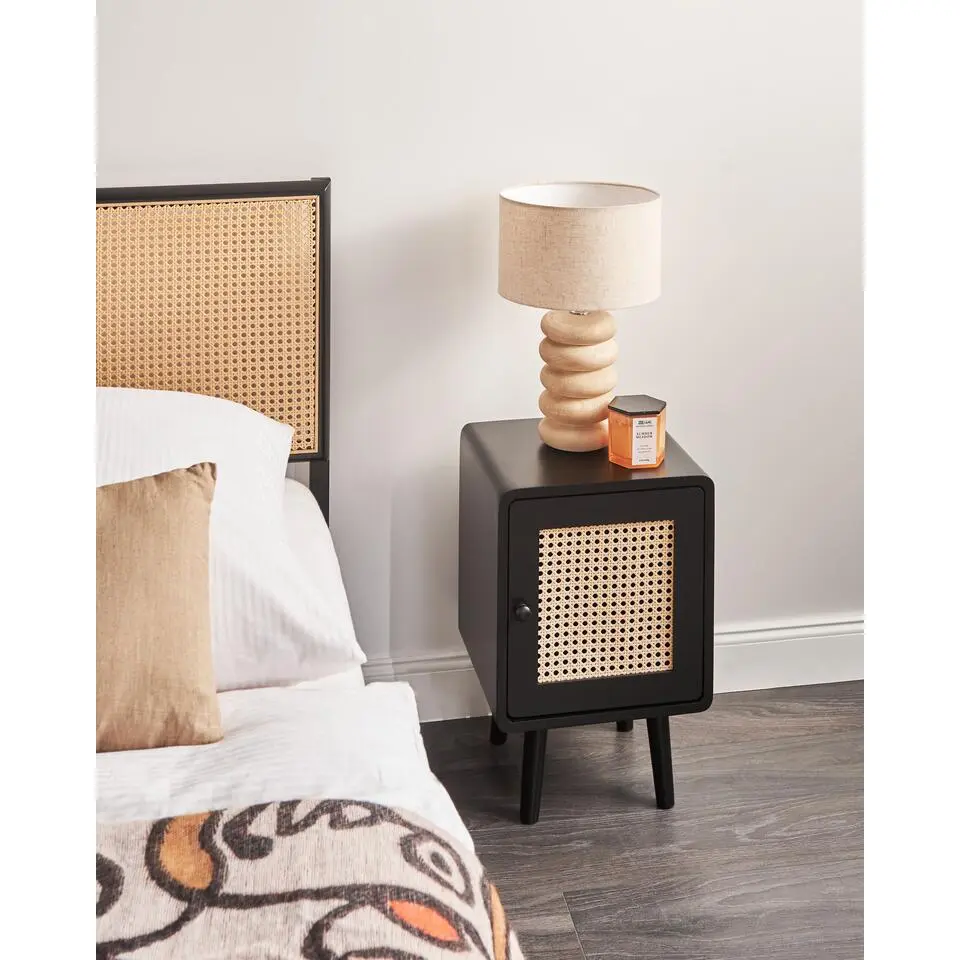 LEFROY - Nachtkastje - Zwart - MDF