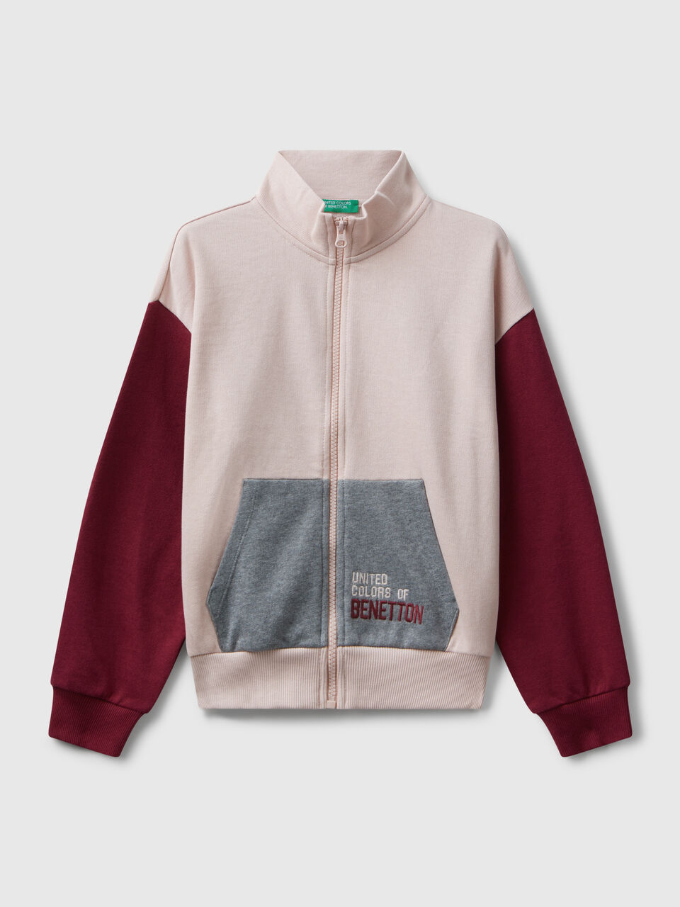 Zip-up sweatshirt with print