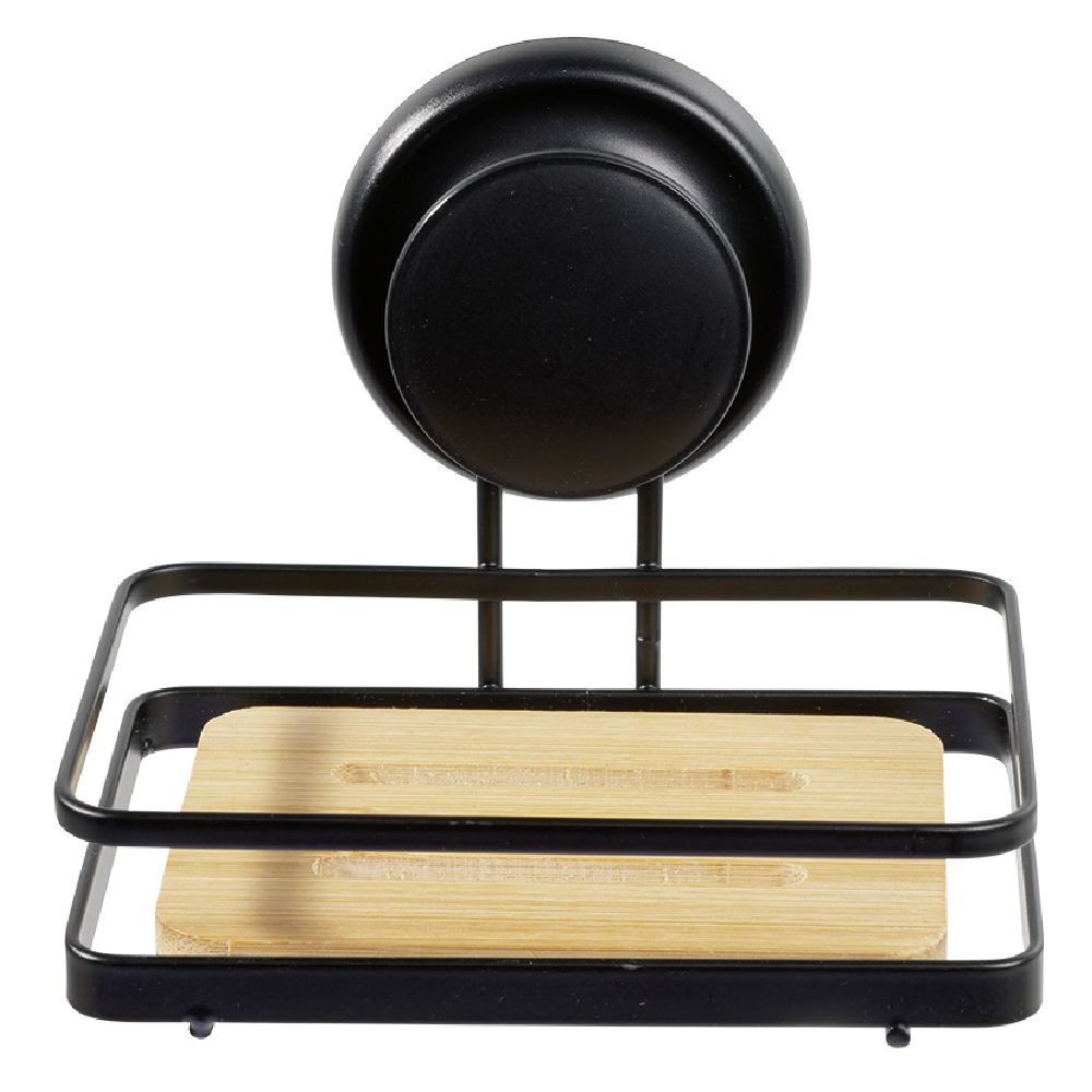 Porte savon bambou métal noir