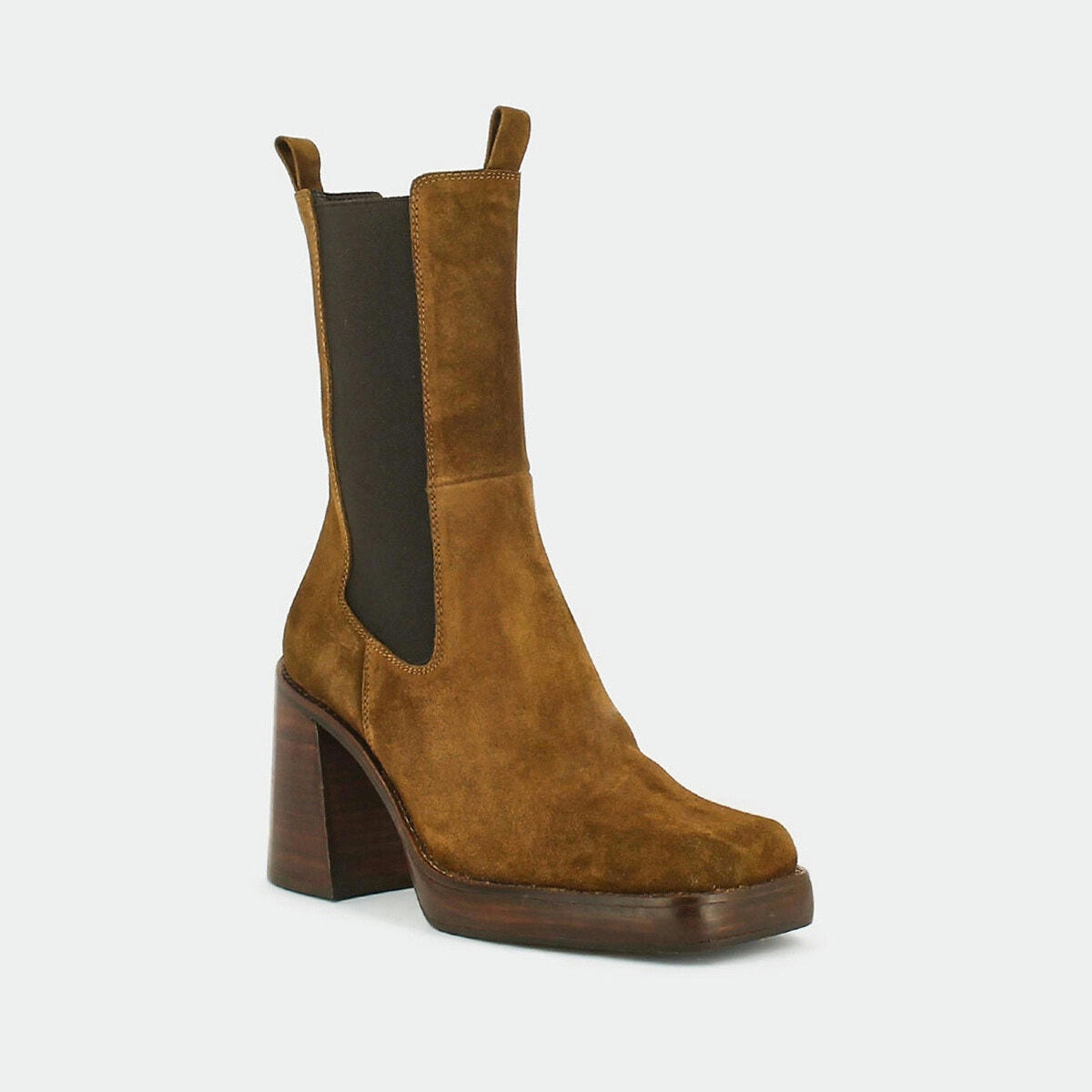 Bottines à talons Bossa, croute de cuir