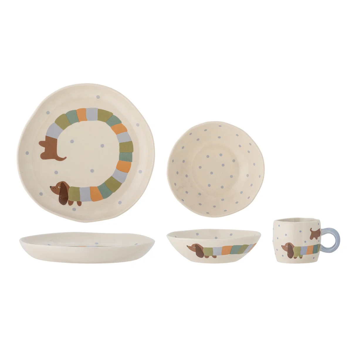 Bloomingville Mini - Charlie Geschirr-Set, mehrfarbig (3-tlg.)