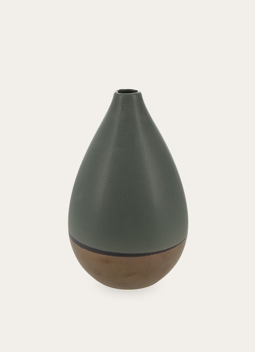 VASE EN GRÈS FORME MENHIR MULTICOLORE/KAKI