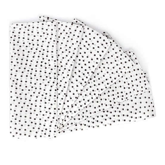 Black and White Spot Printed Tissue Paper 50cm x 75cm 6 Pack
