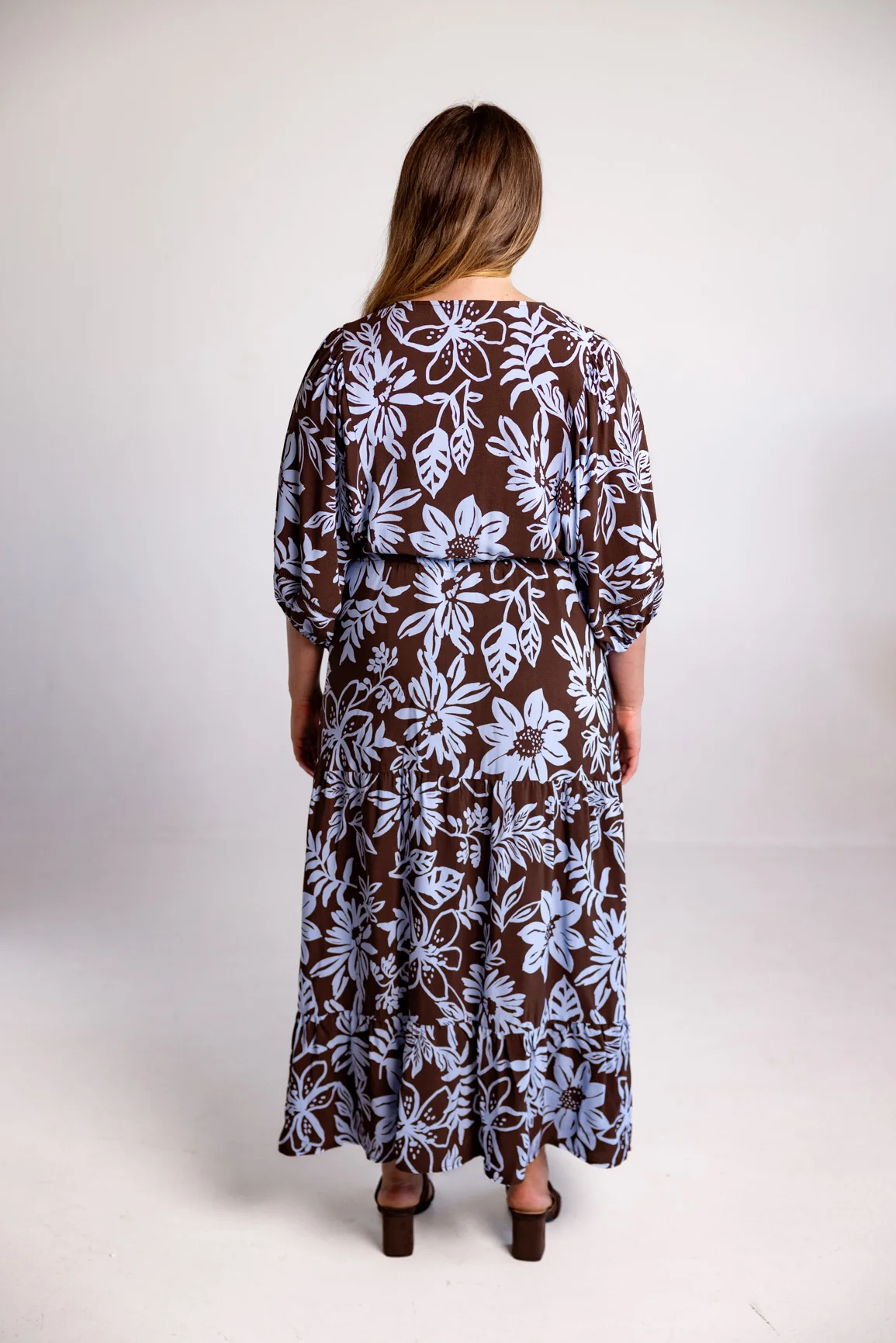 Addison Maxi Dress in Blue Lani Chocolate