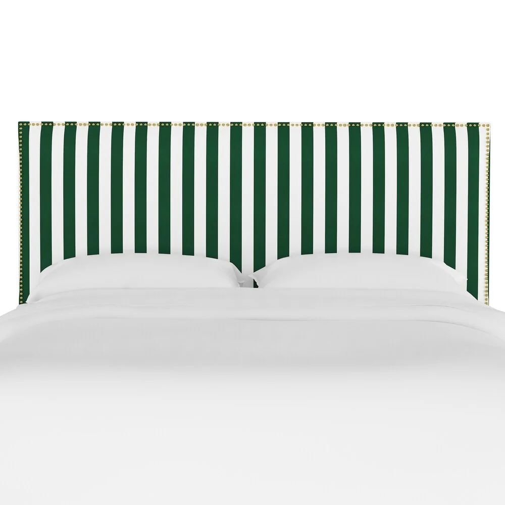 Skyline Furniture Nail Button Border Headboard in Canopy Stripe