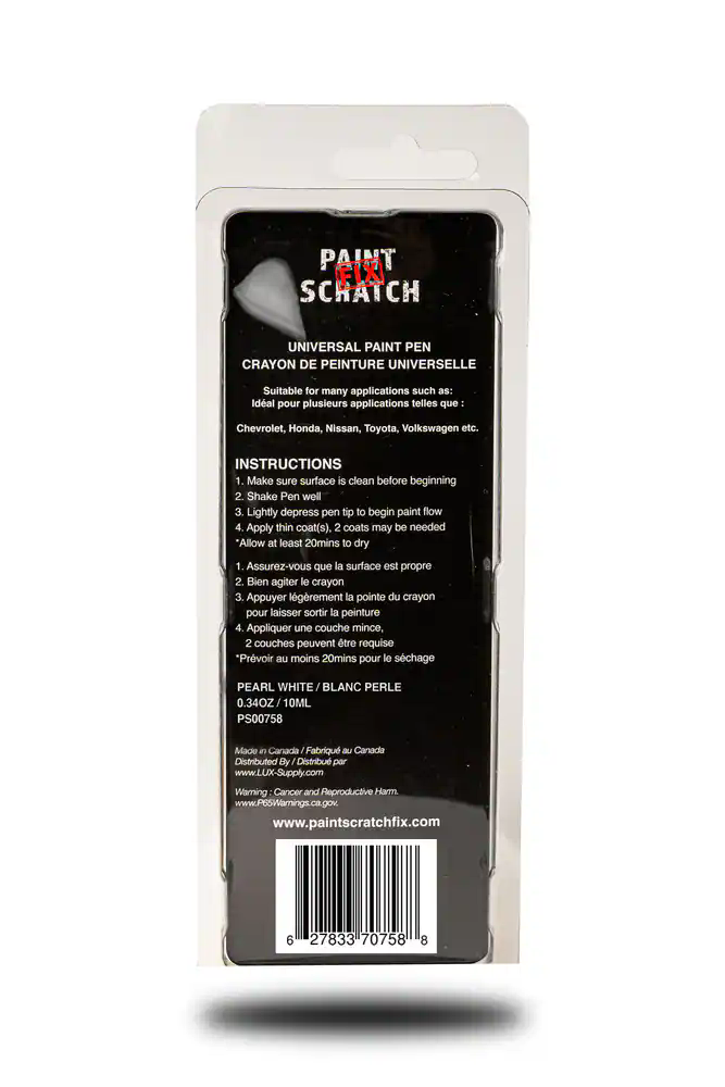 Paint Scratch Fix Automotive Touch Up Paint Pen, White / Pearl