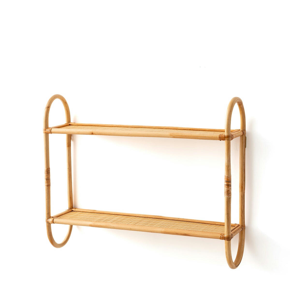 Etagère murale double en rotin L60 cm, Malu