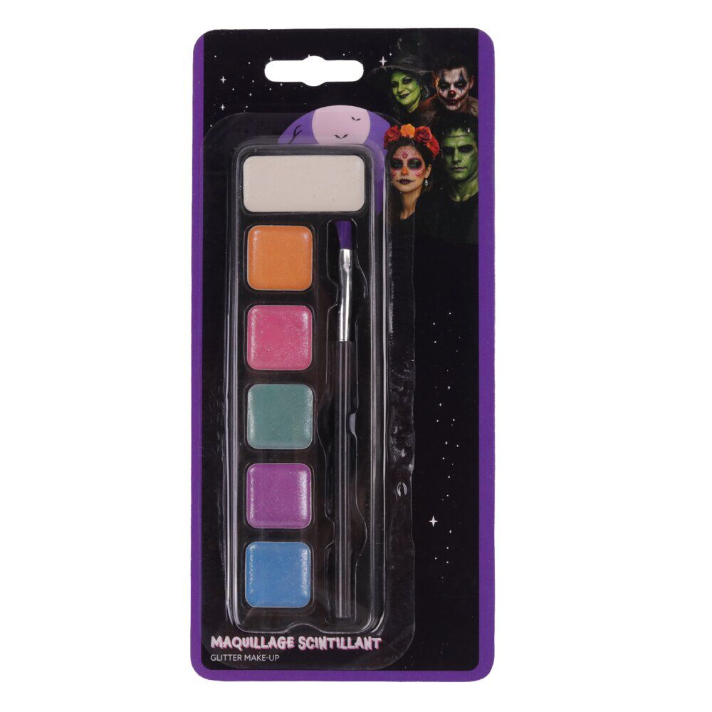 Palette maquillage festif pailleté 6 couleurs