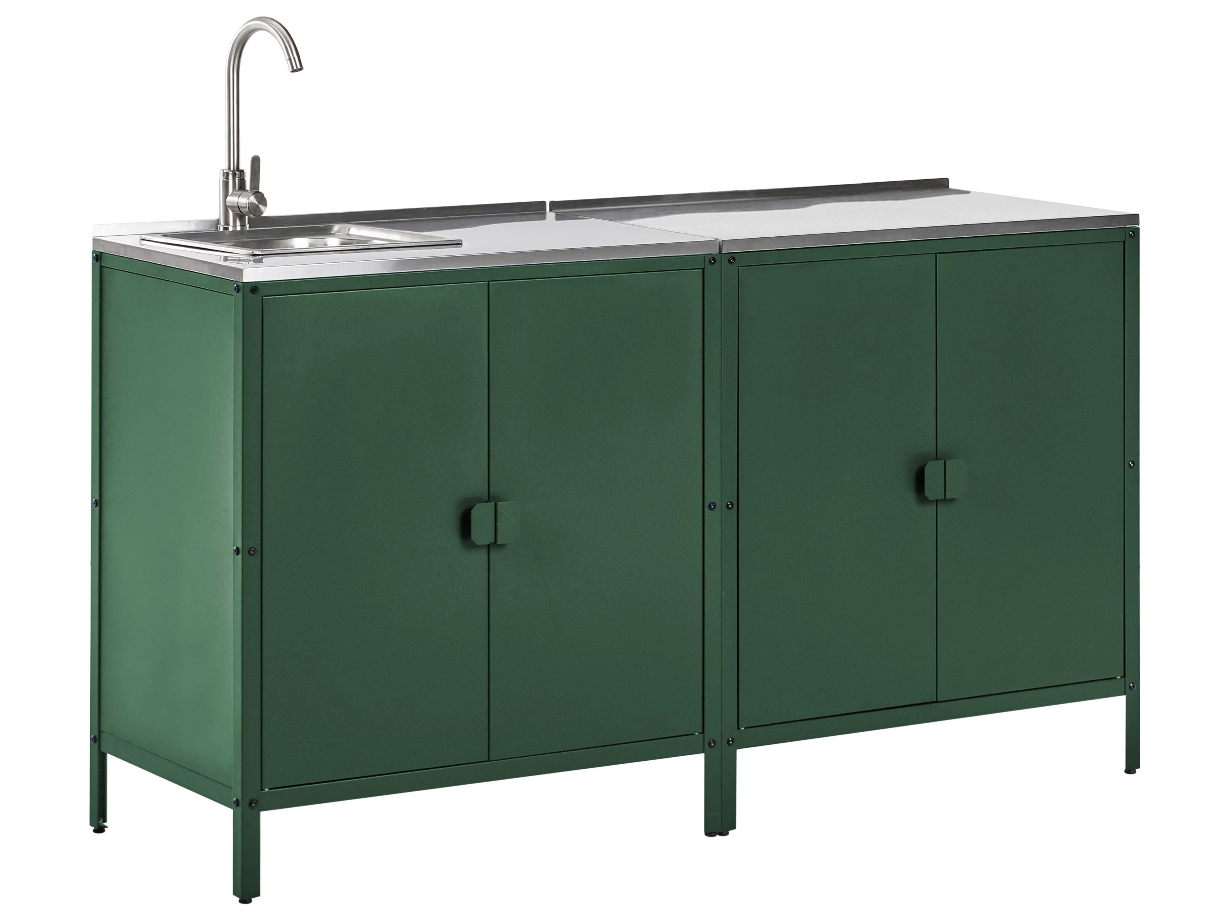 2 Piece Outdoor Kitchen Set with Sink VILAMA Metal Green