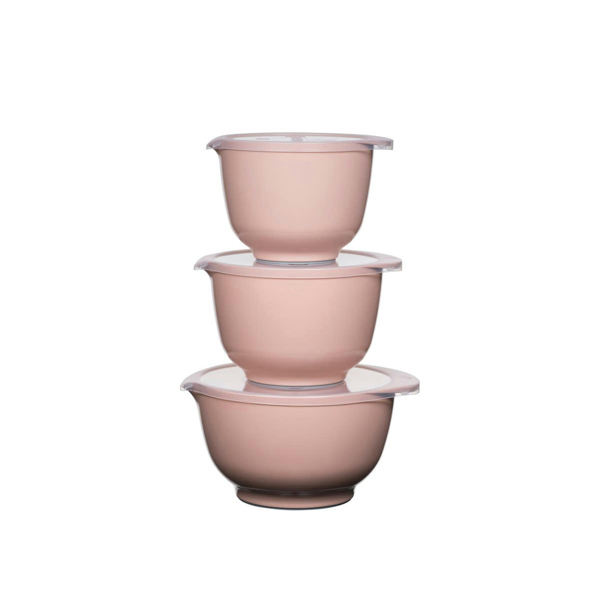 MARGRETHE - Ensemble saladiers en plastique rose pâle - Lot de 3