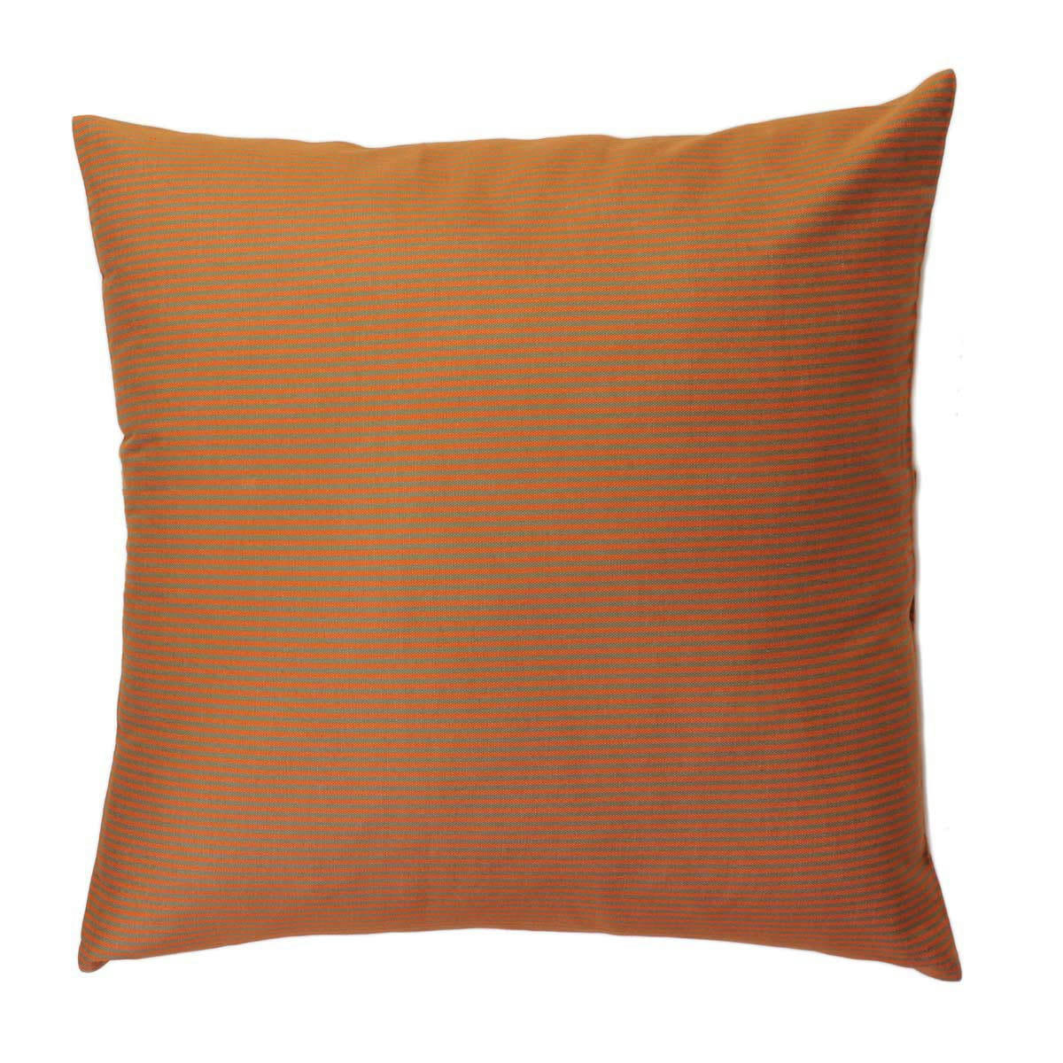 TANGER - Housse de coussin en coton à rayures orange et vert 60 x 60