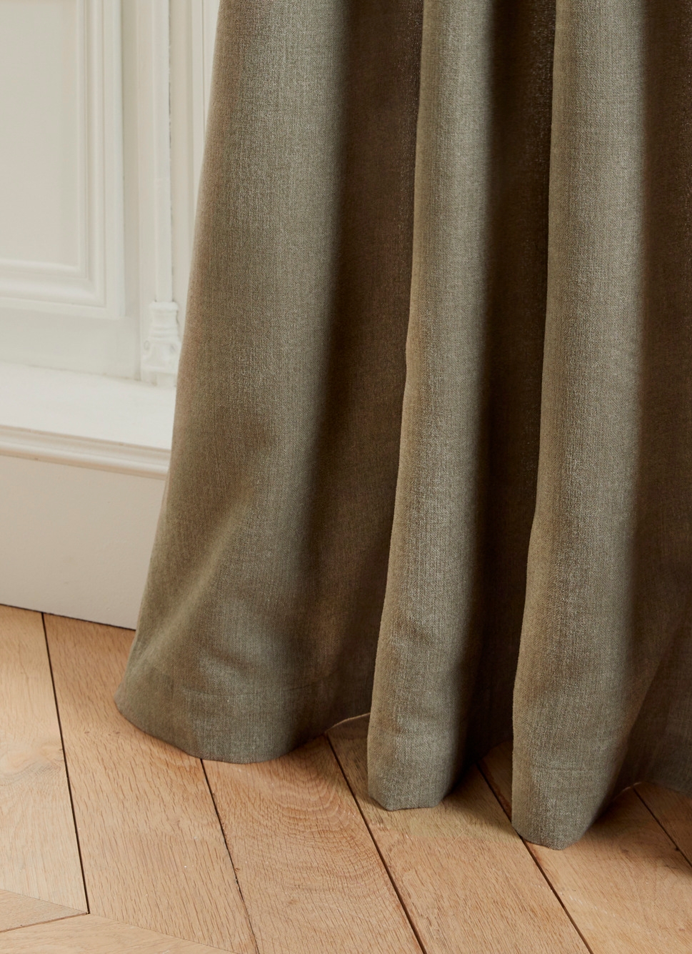 RIDEAU UNI AVEC EFFET GRATTÉ AMANDE