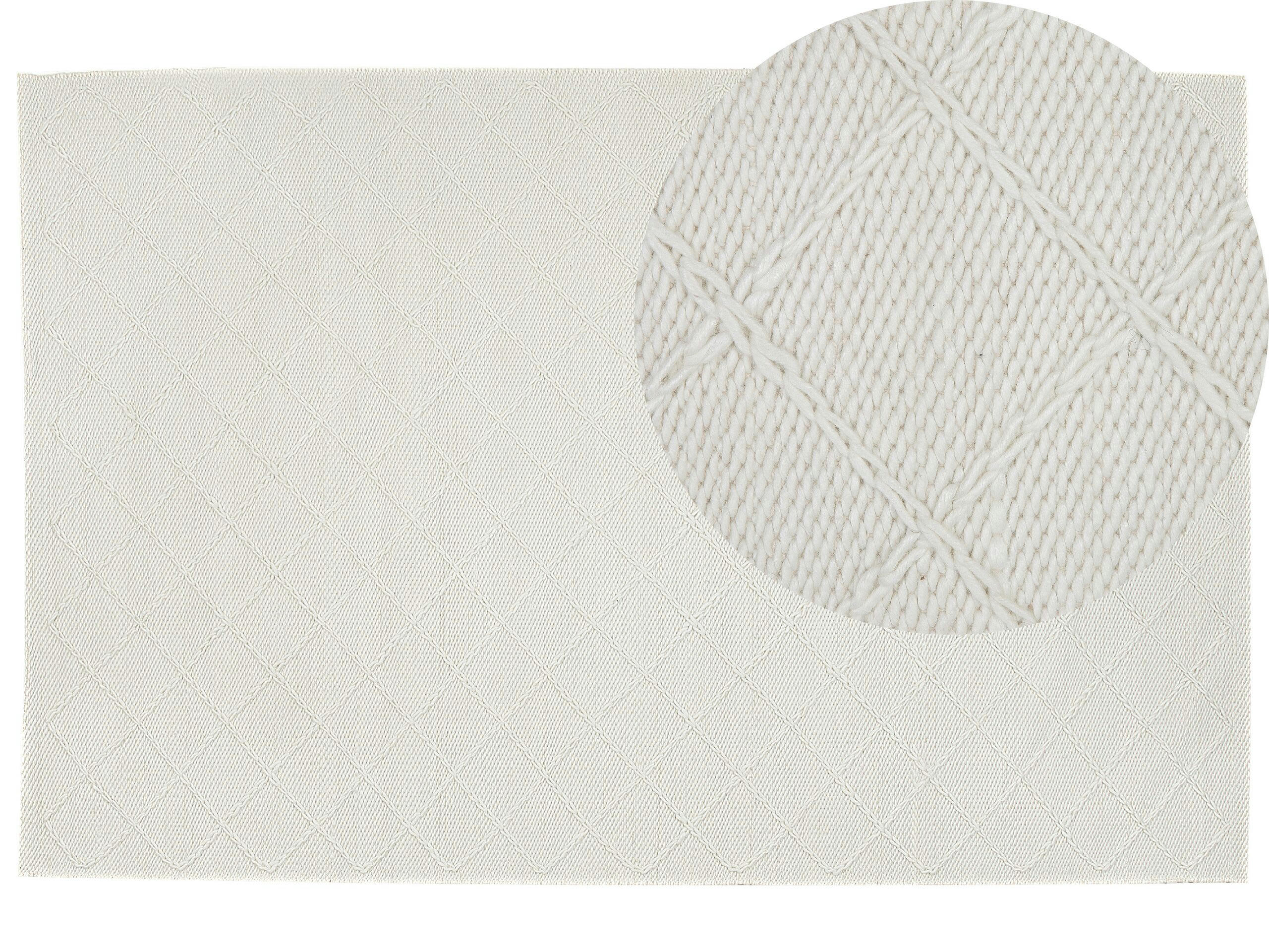 ELLEK - Tapis en tissu blanc 230x160cm