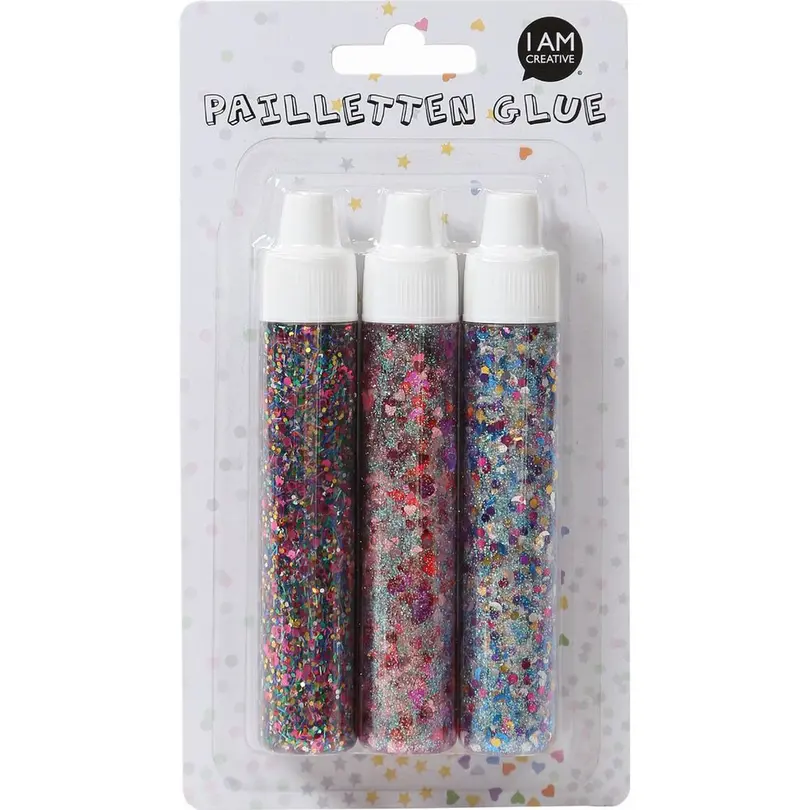 Bastelset 3er-Set Pailletten Glue Set