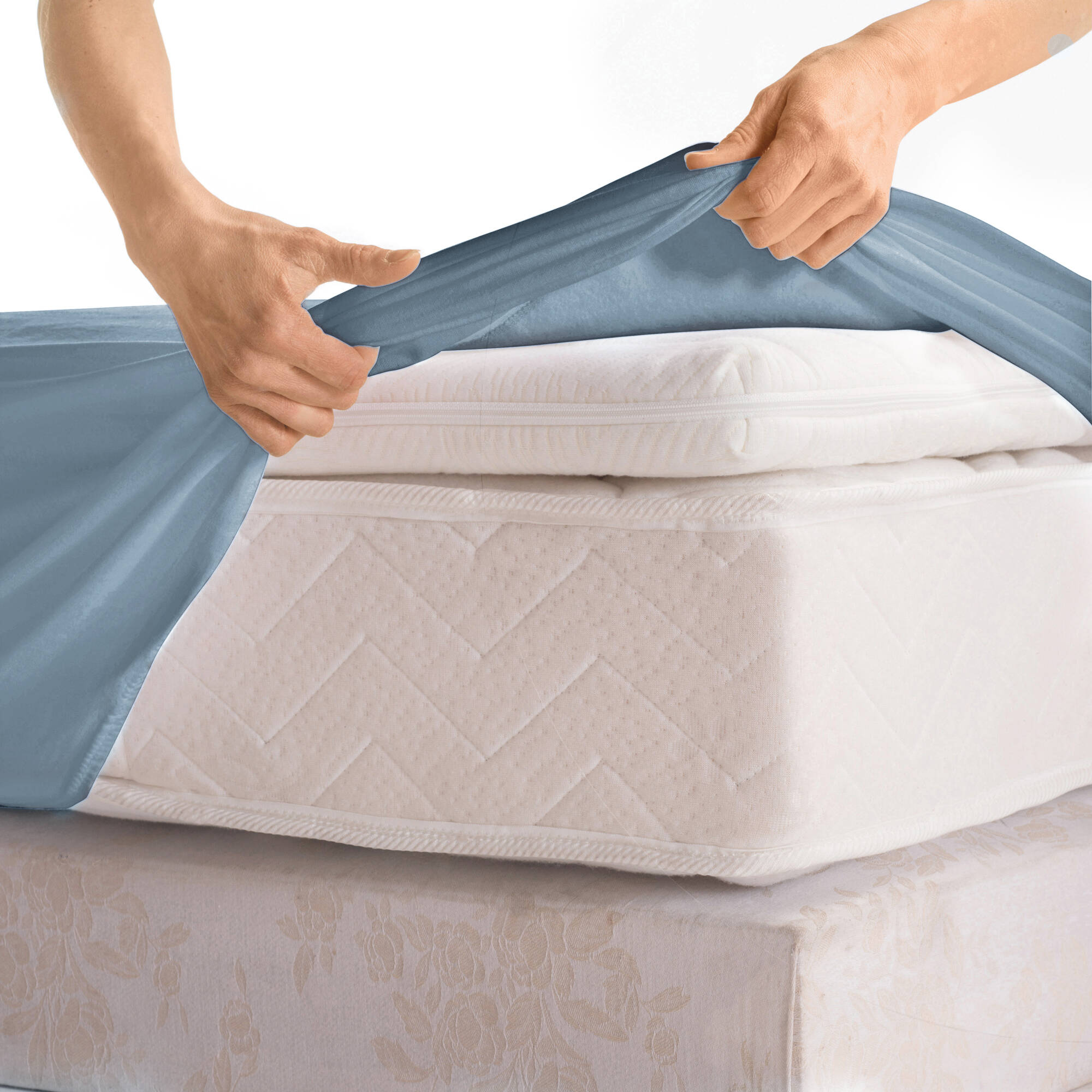 Drap-housse uni percale bonnets 40 cm