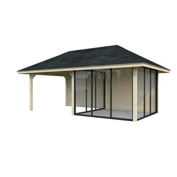 Pavillon »Bianca«, Aufstellmaße BxTxH: 672 x 384 x 319 cm, unbehandelt, Holz