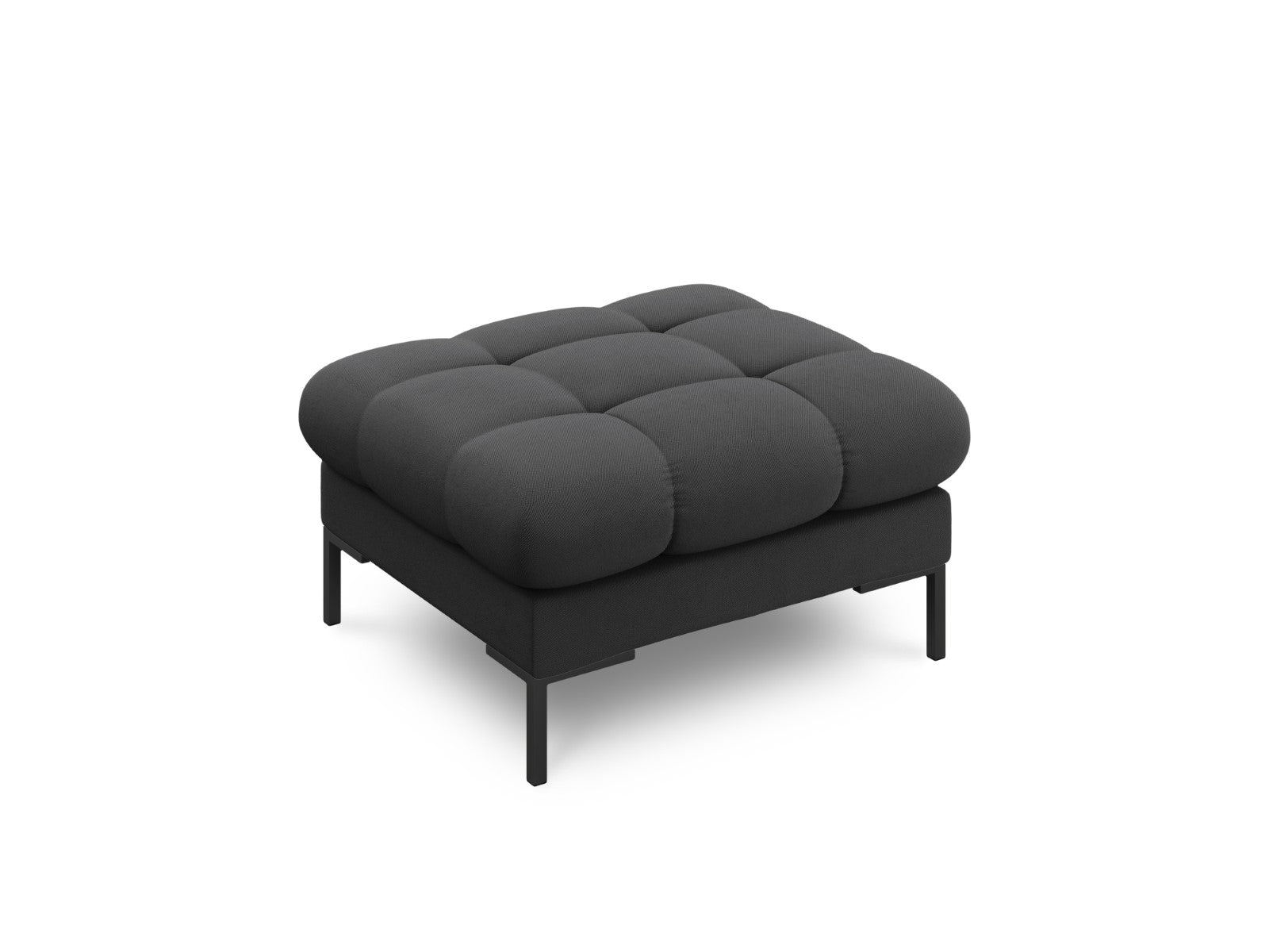 Cosmopolitan Design Poef Bali structurele stof, donkergrijs - 60x60x41cm