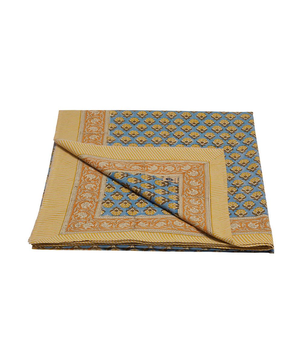 Doing Goods Blauwe Emma Plaid in draagtas - 220 x 140 cm - 100% katoen