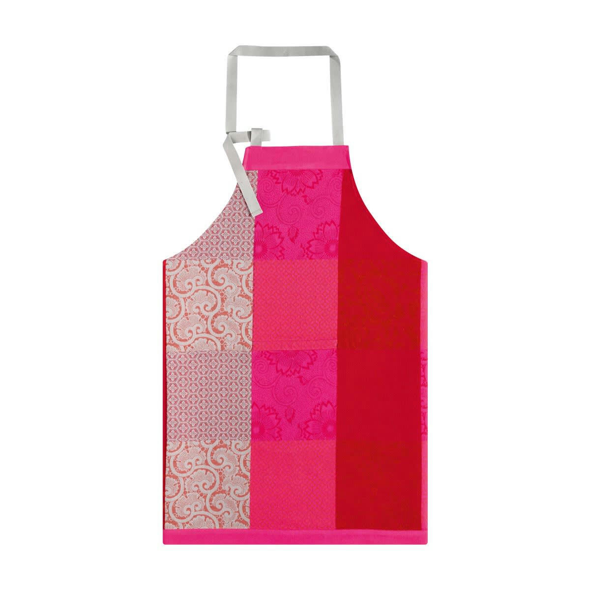 FLEURS DE KYOTO - Tablier en coton cerise 90 x 96