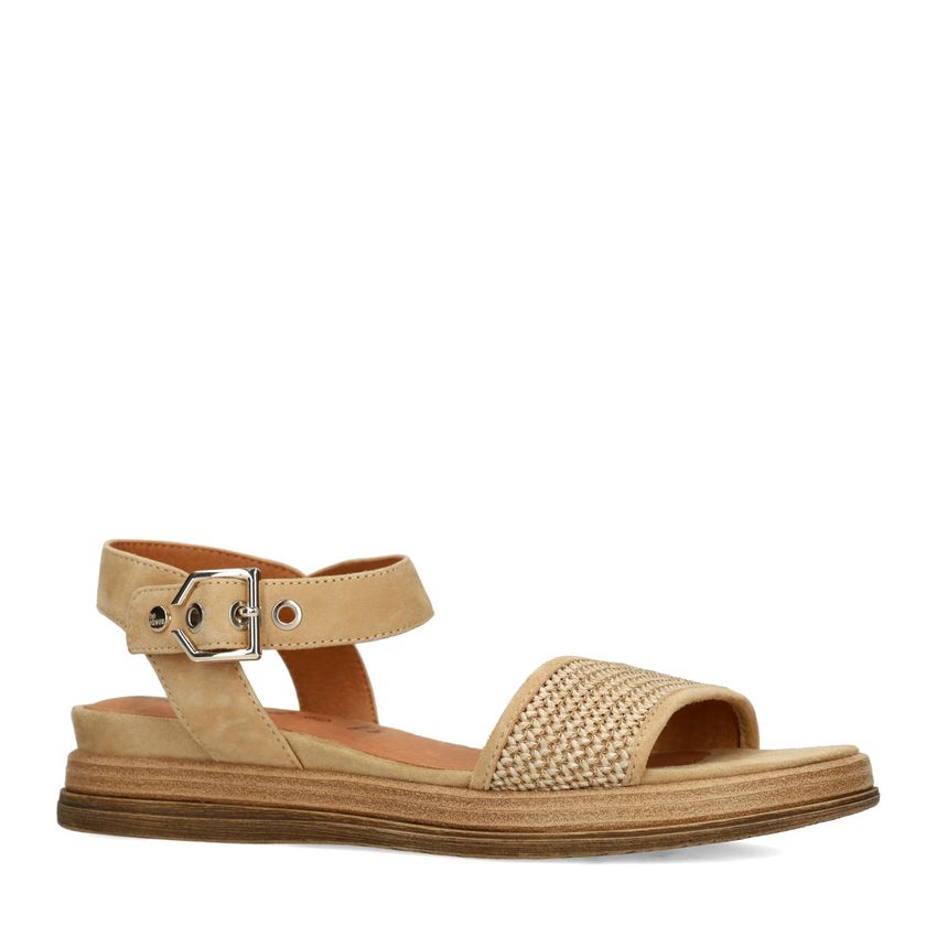 No Stress Cognac leren plateau sandalen