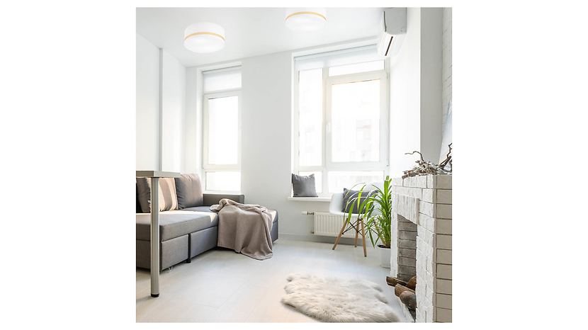 Lampa sufitowa Gloria 2-punktowa tkaninowa biało-złota
