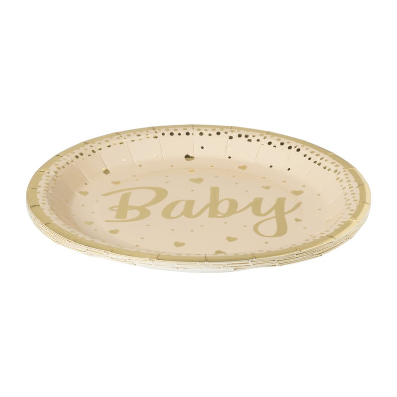 Bord baby - goudkleurig - set van 8