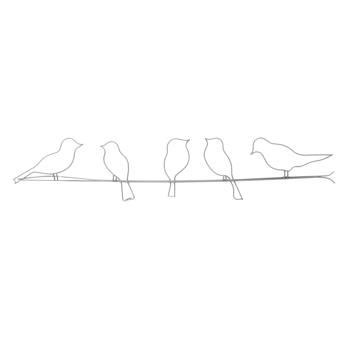 Art for the Home Metal Art - Vogeltjes op draad zilver - 60x12,5cm