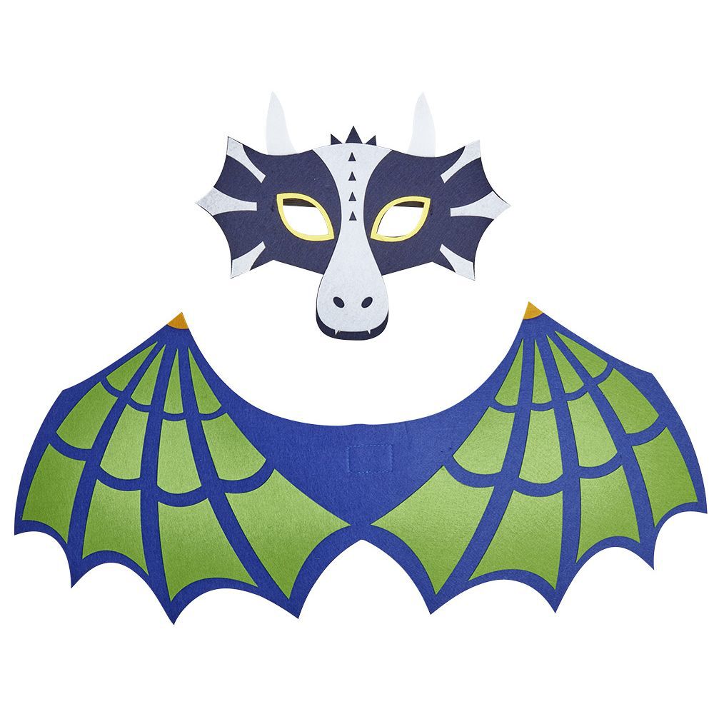 Déguisement masque et aile de dragon feutrine
