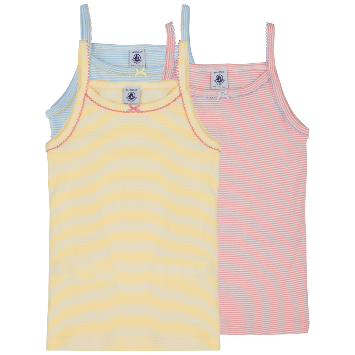 Petit Bateau - 3 CHEMISES BRETELLES - Multicolour