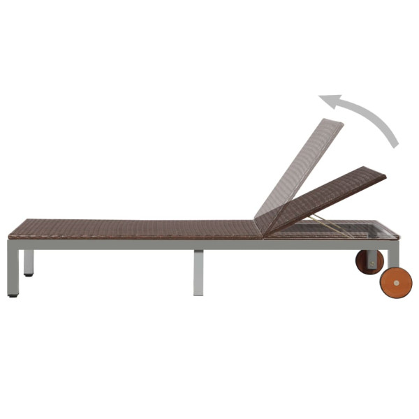 Leżak ogrodowy Brąz 200 x 60 cm Technorattan vidaXL