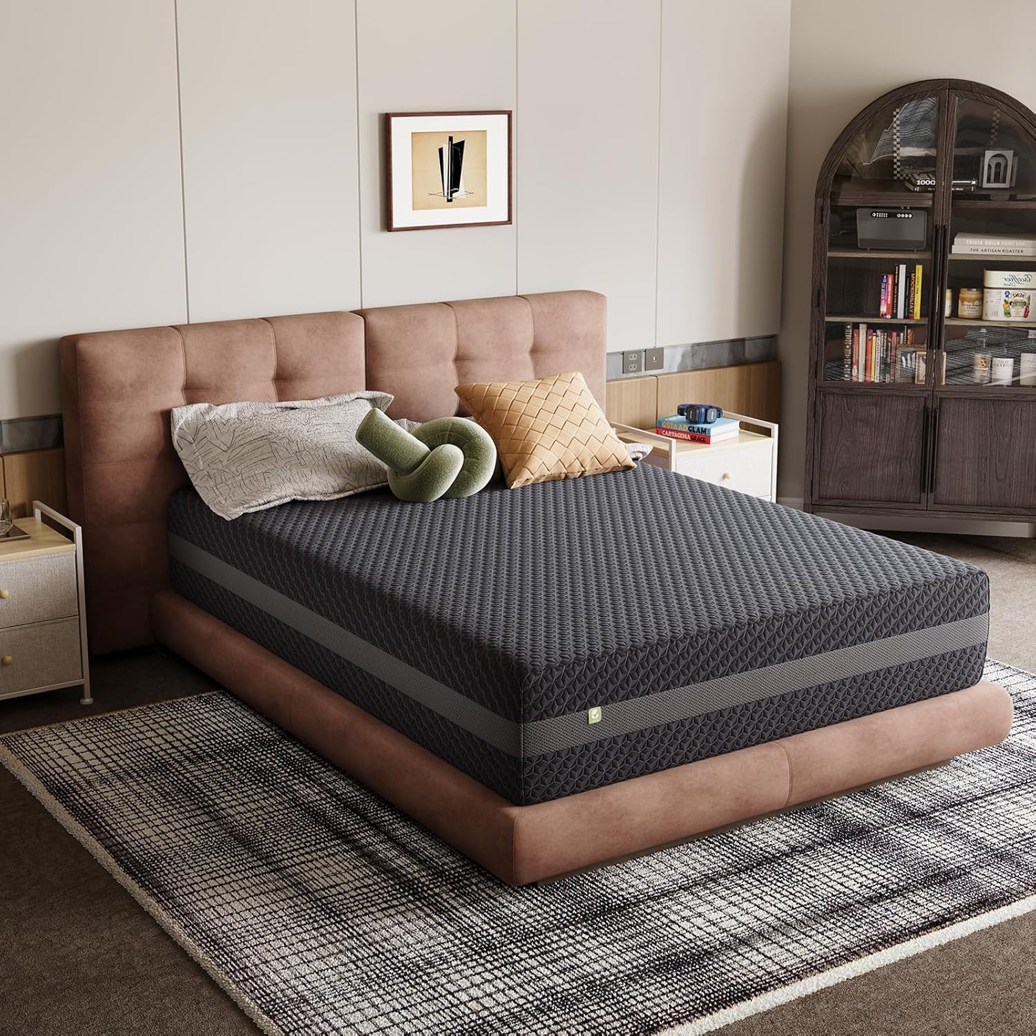 Novilla Queen Mattress 12 Inch, Queen Gel Memory Foam Mattress for Spinal Alignment, Responsive Support & Refreshing Sleep Comfort, with Green Tea-Infused Foam, Medium Firm, Mattresses in a Box