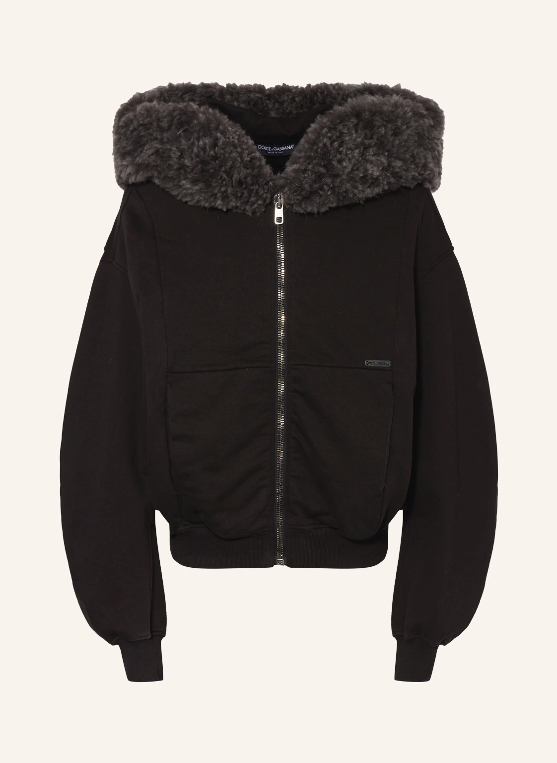 DOLCE & GABBANA Sweatjacke mit Kunstfell