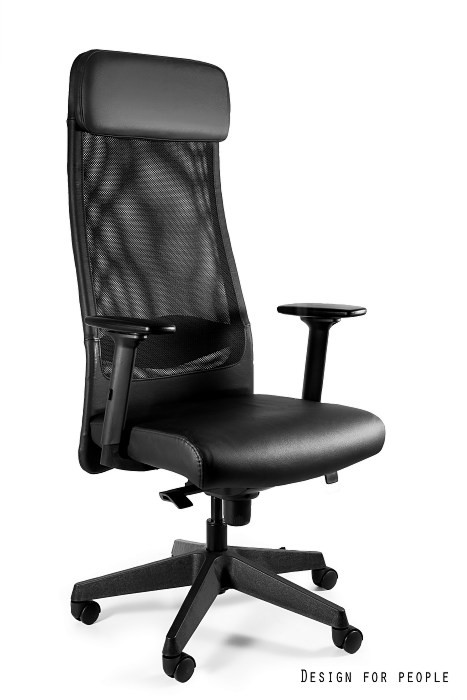 Fotel biurowy ARES SOFT czarny/ekoskóra