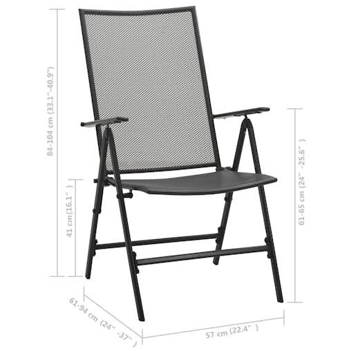 NNEVL Folding Mesh Chairs 4 pcs Steel Anthracite