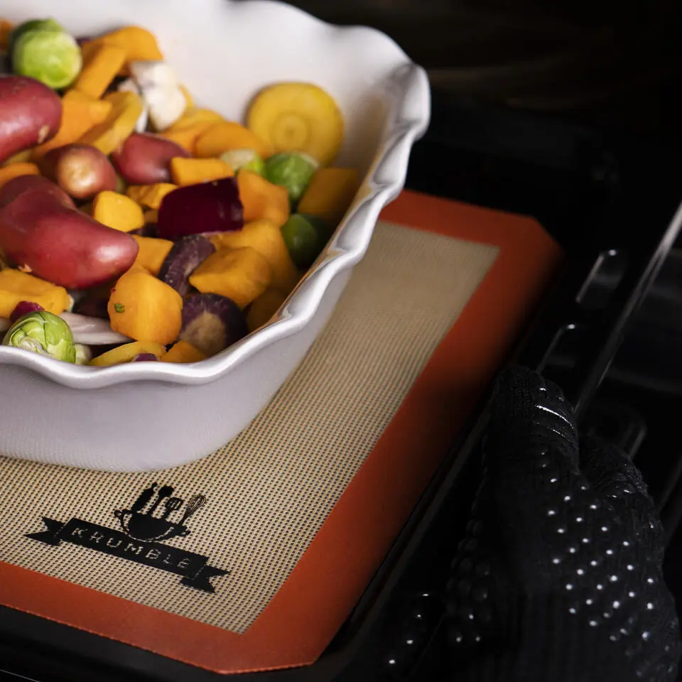 Krumble Hittebestendige oven handschoen - Zwart - Set van 2