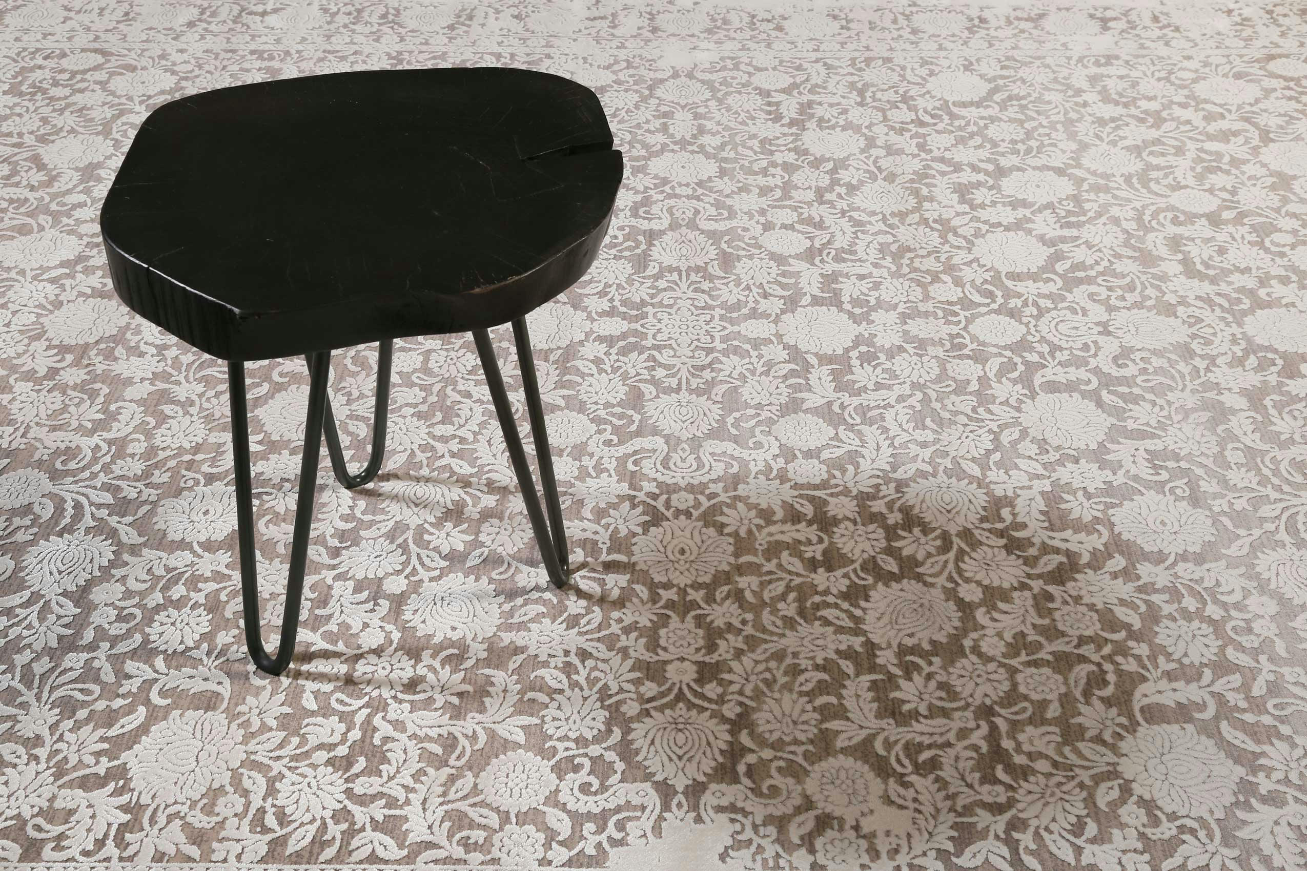 FLORIDA - Tapis classique toucher soyeux vintage beige à relief 133x200