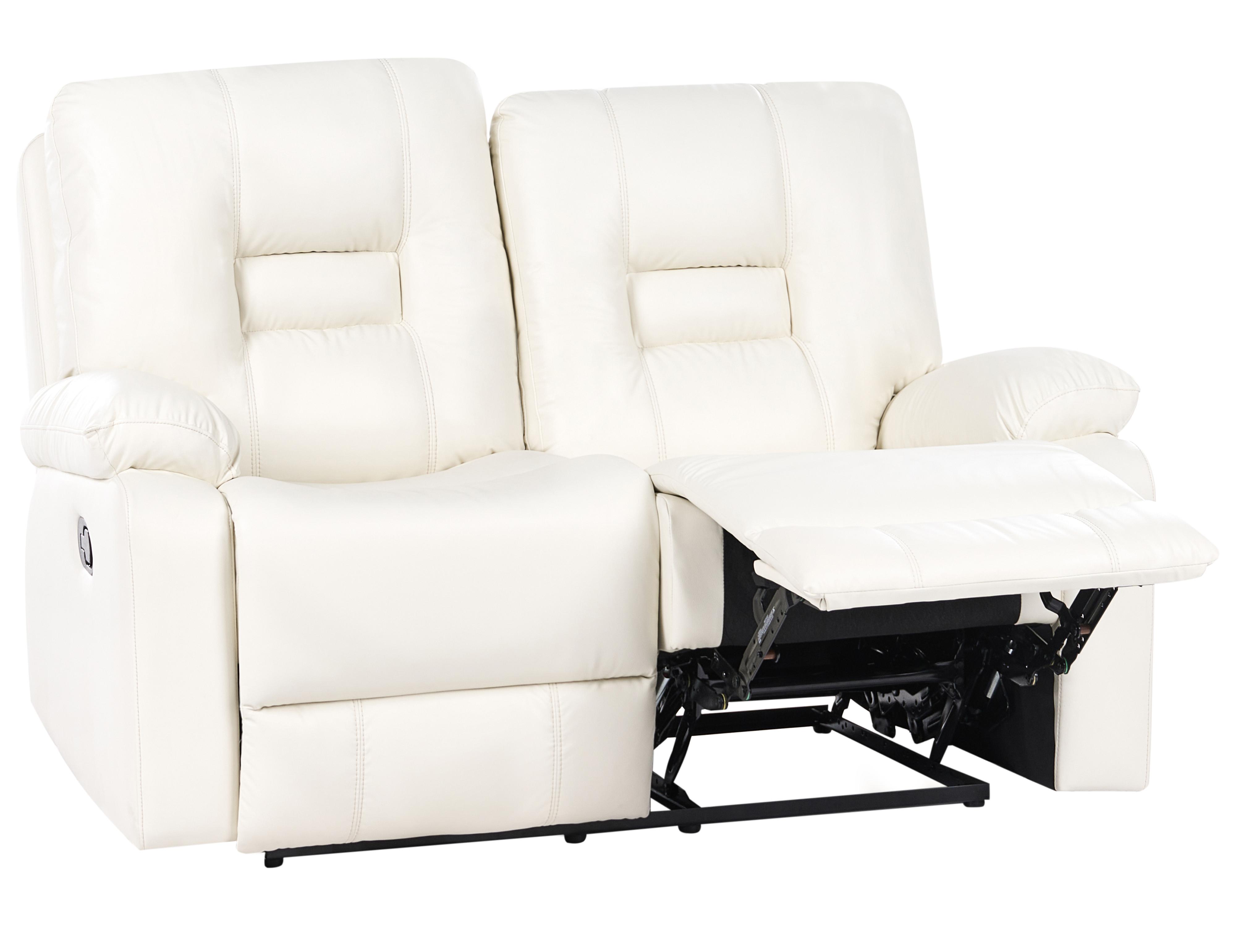 Recliner Chair BERGEN with Footrest Faux Leather White