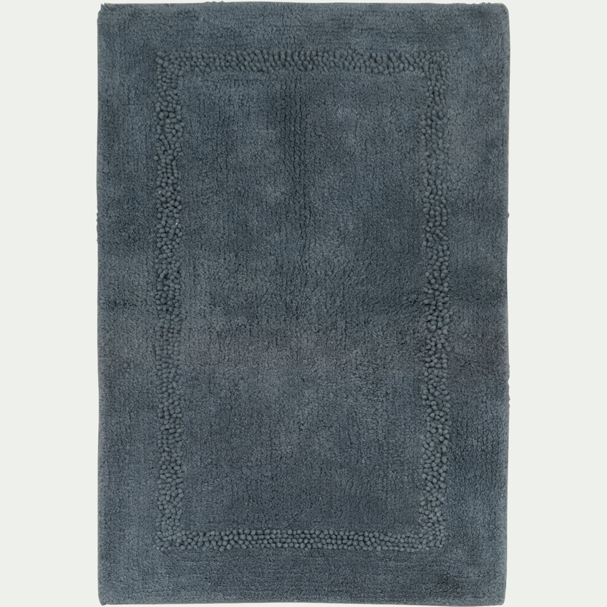 LOUCETA - Tapis de bain en coton 50x80cm - bleu autan