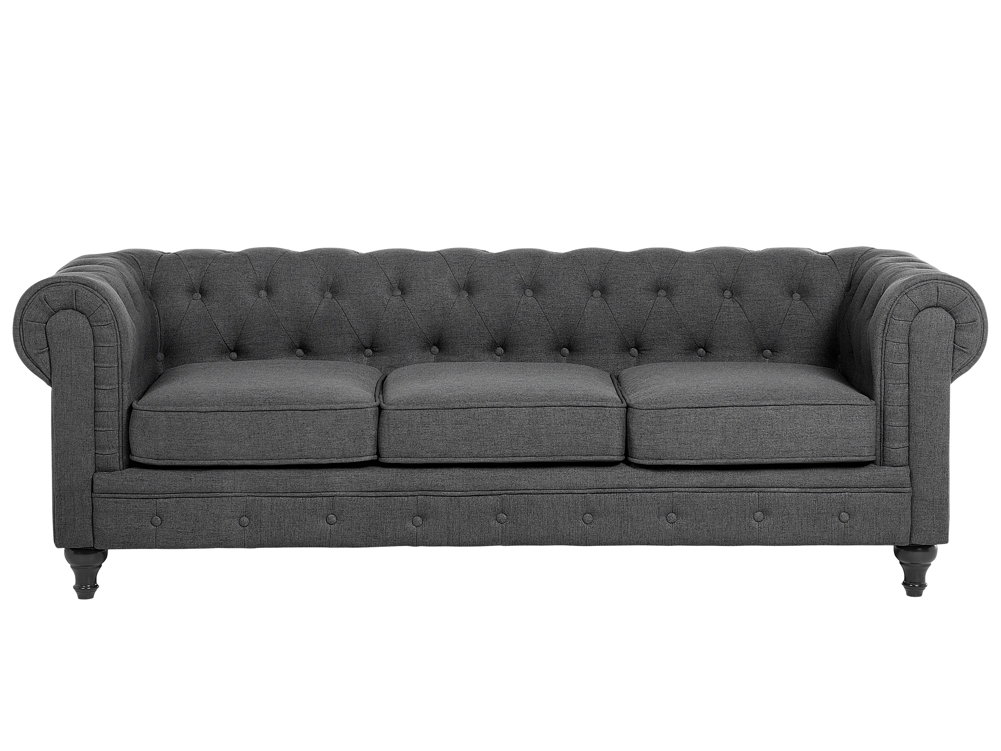 Sofa 3 Seater CHESTERFIELD Fabric Grey