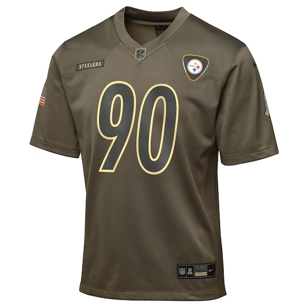T.J. Watt Pittsburgh Steelers Nike Youth 2025 Salute to Service Game Jersey - Olive