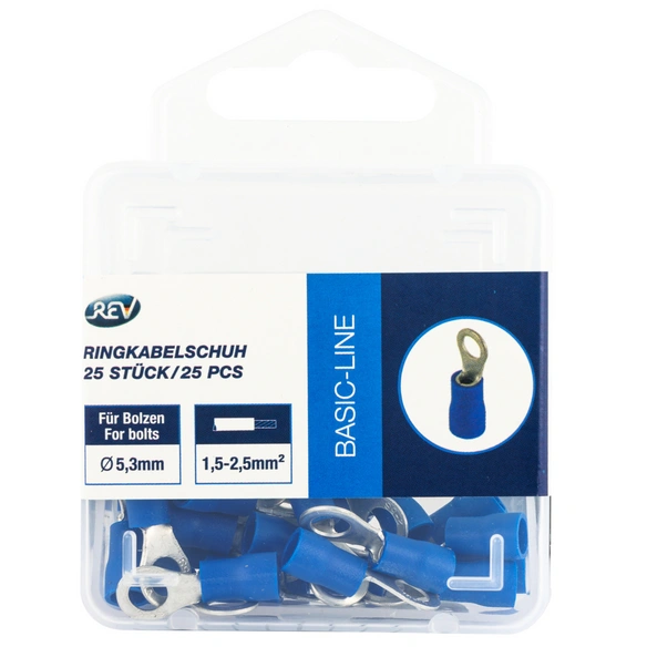 Ringkabelschuh-Set, Ø 5,3mm, 1,5-2,5mm² blau 25 Stück