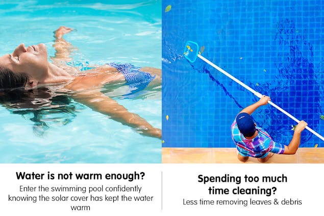 NNEDPE 400 Micron Solar Swimming Pool Cover Silver/Blue - 7m x 4m