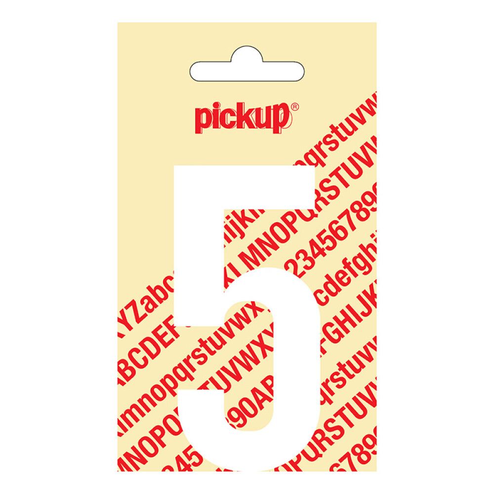 NUMMER PICKUP NOBEL 5 HVIT 90 MM SELVKLEBENDE