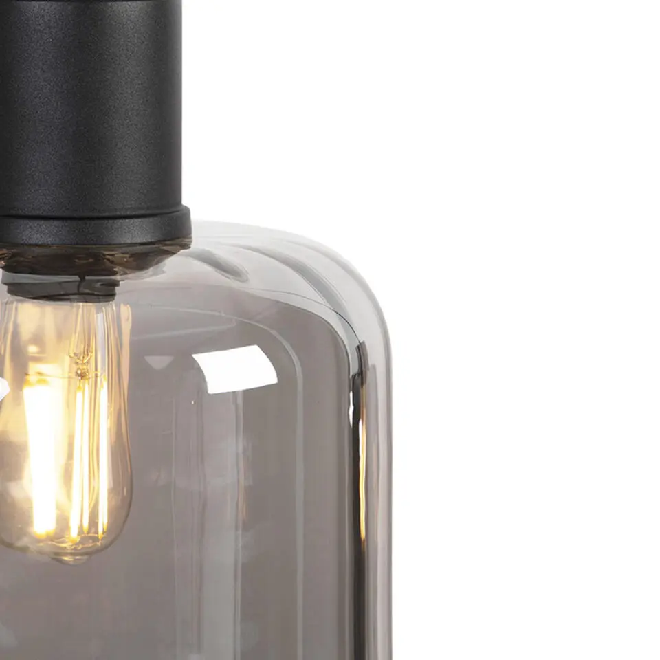 Qazqa hanglamp qara zwart e27