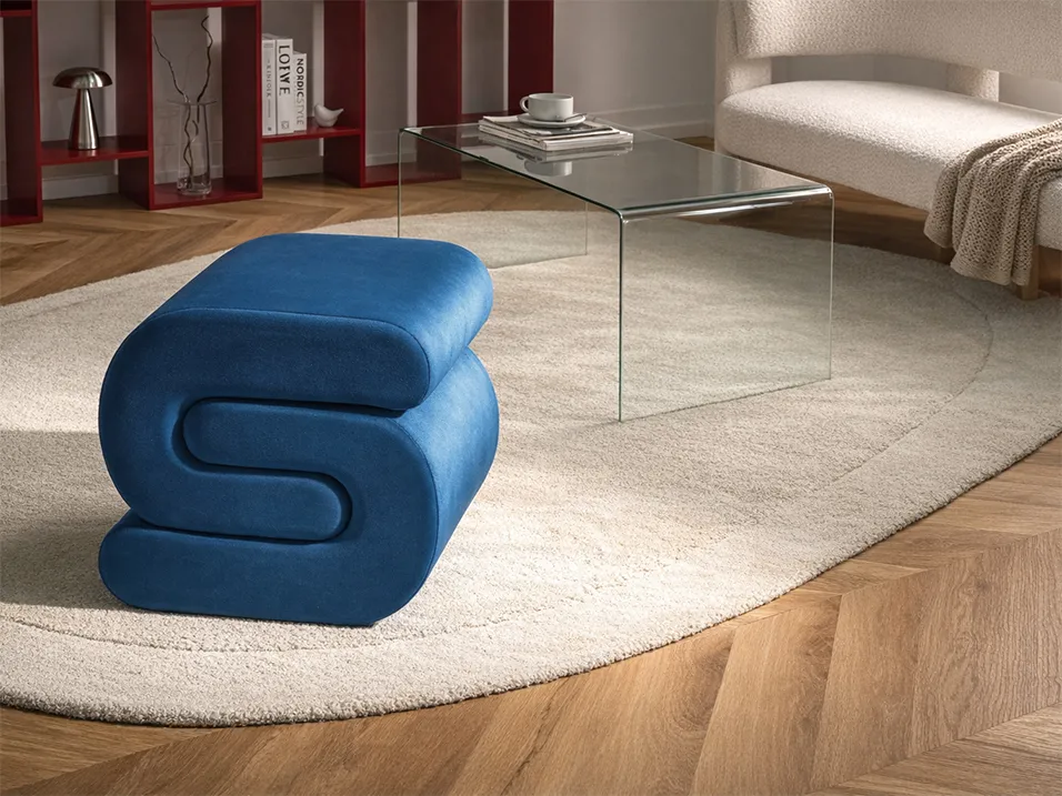 Pouffe ARCADIA Velvet Navy Blue