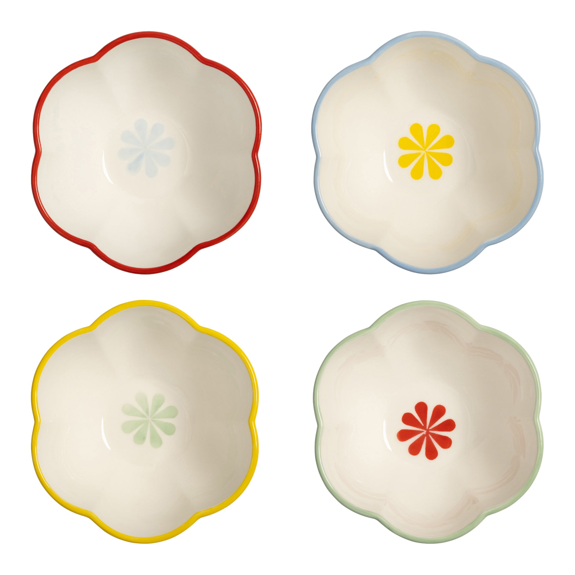 &k amsterdam Folk Kommen Ø 12,5 cm - Set van 4