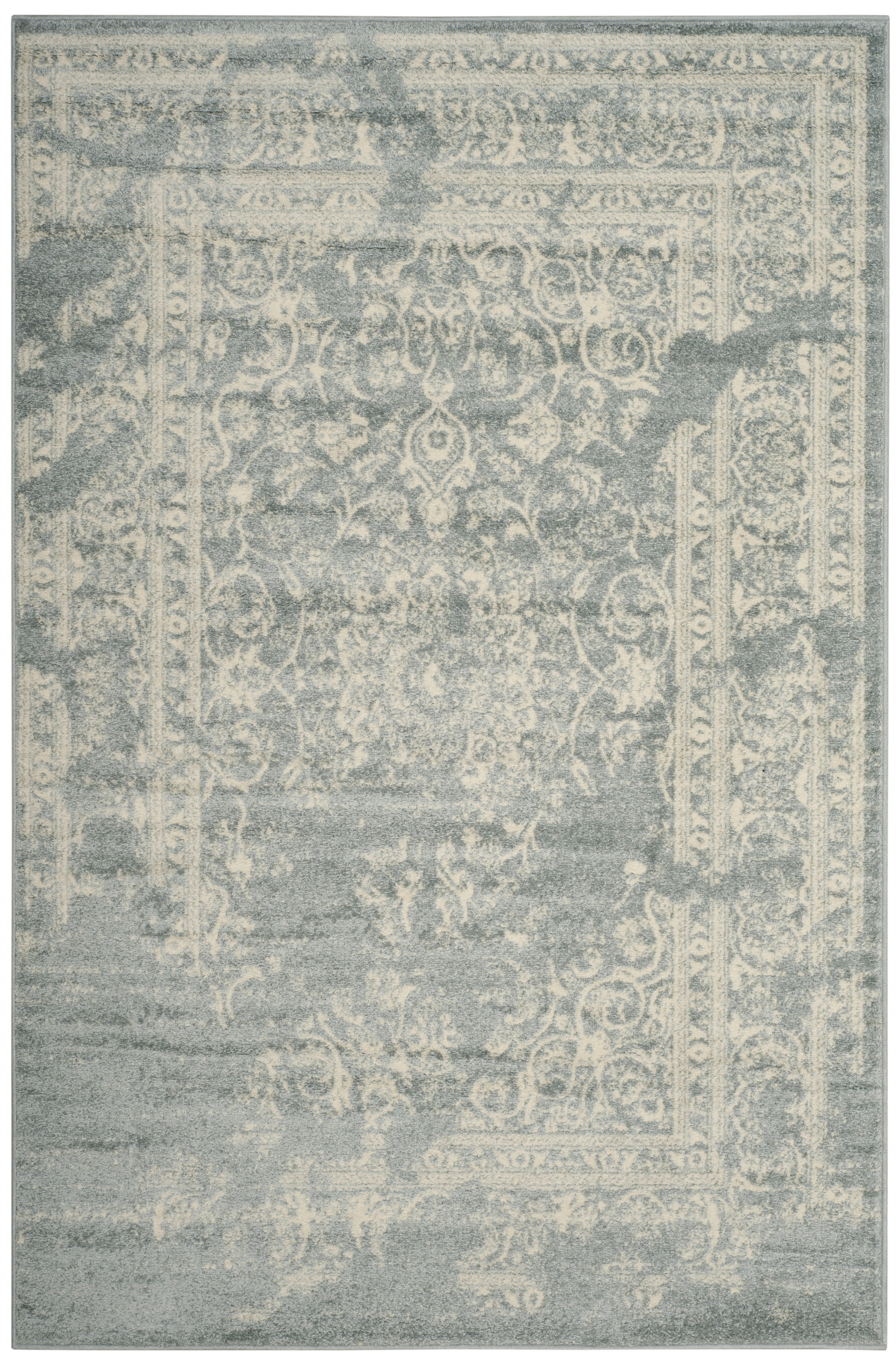 ADIRONDACK - Tapis de salon interieur en gris ardoise & ivoire, 155 x 229 cm