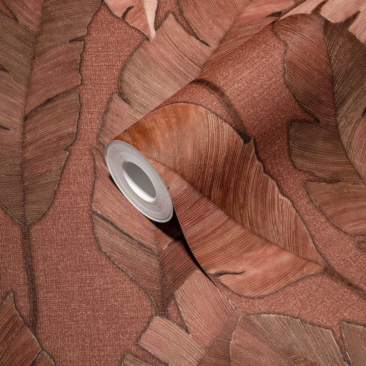 Livingwalls behang bladeren terracotta - 53 cm x 10.05 m - AS-392181