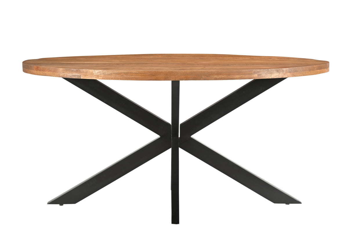 Livingfurn eetkamertafel Rocky Oval - 160 cm - mangohout